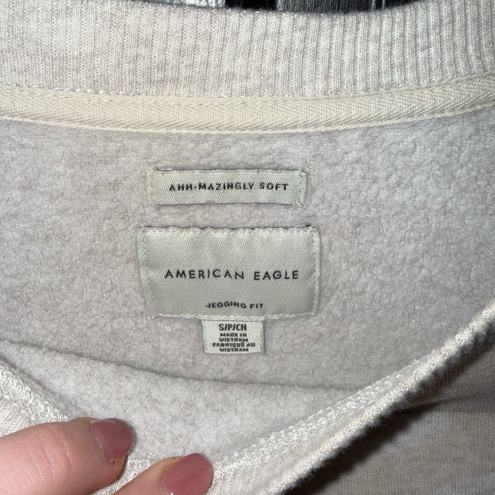 American Eagle Outfitters Beige Camo Crewneck Sweater- Oversized fit - Picture 2 of 4